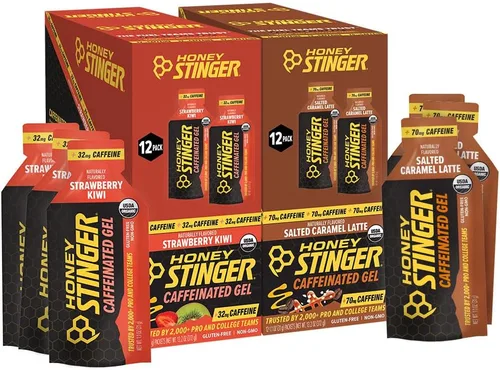 Miniatura 11 de Honey Stinger Gold Energy Gel, sin gluten y sin cafeína, para ejercicio, correr y rendimiento, nutrición deportiva para el hogar y el gimnasio, pre