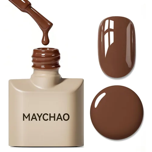 Miniatura 110 de MAYCHAO Esmalte de uñas de gel rosa intenso de 0.5 onzas líquidas, 1 unidad de esmalte de gel rosa brillante, esmalte de uñas que se absorbe con luz