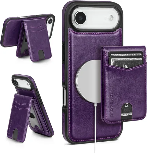 Miniatura 76 de SkyEagle Magsafe - Funda magnética 2 en 1 desmontable para iPhone 11 Pro Max con tarjetero, para mujeres y hombres, piel sintética con bloqueo RFID
