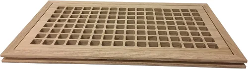 Miniatura 3 de Rejilla de ventilación de madera de roble blanco de 8 x 16 pulgadas, montaje empotrado con marco, estilo Eggcrate, sin terminar