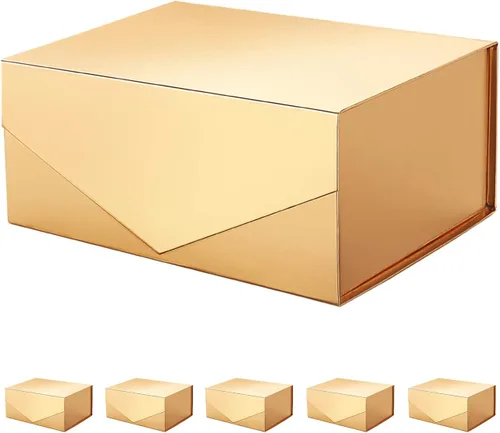 Miniatura 15 de PACKHOME Caja de regalo de 9 x 6.5 x 3.8 pulgadas, caja plegable rectangular con tapa magnética para embalaje de regalo (rosa mate, textura de grano)