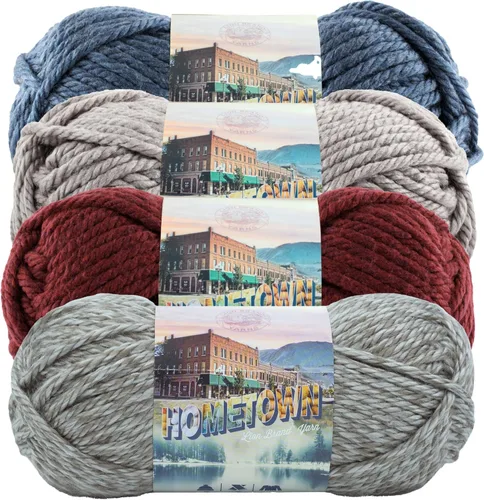 Miniatura 39 de Lion Brand Yarn Hometown - Ovillo de lana súper voluminoso para tejer, ganchillo y manualidades, 1 unidad, Phoenix Azalea