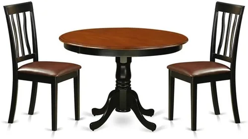 Miniatura 15 de East West Furniture HLAN3-BCH-C - Juego de mesa de comedor, 3 piezas