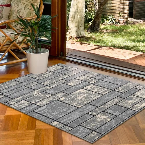 Miniatura 35 de Ottomanson Alfombra de pasillo de 20 x 53 pulgadas, antideslizante, fácil de limpiar, alfombra de lavandería, duradera y apta para mascotas