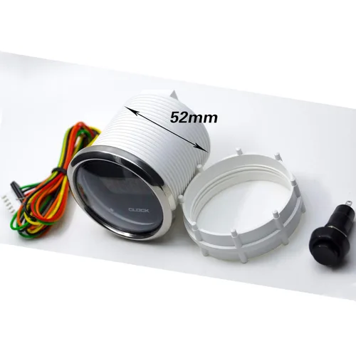 Miniatura 2 de PA Reloj digital LED automático indicador azul luz trasera 24 horas para coche interior tablero 2.047 in 2 1/16 "(12 voltios DC)