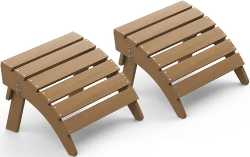 Miniatura 20 de Otomano plegable Adirondack de SERWALL, reposapiés Adirondack sin ensamblaje, marrón