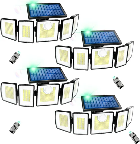 Miniatura 16 de MDCMDCM Luces solares de movimiento para exteriores, con cable de 16.4 pies, luces LED de seguridad de 3000 lm para exteriores del atardecer al