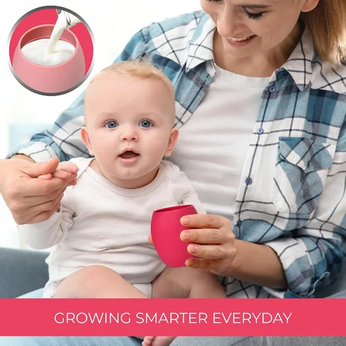 Miniatura 6 de Taza de silicona para bebé, taza de entrenamiento para niños pequeños, taza abierta para el destete LED del bebé, paquete de 2 tazas para bebés que
