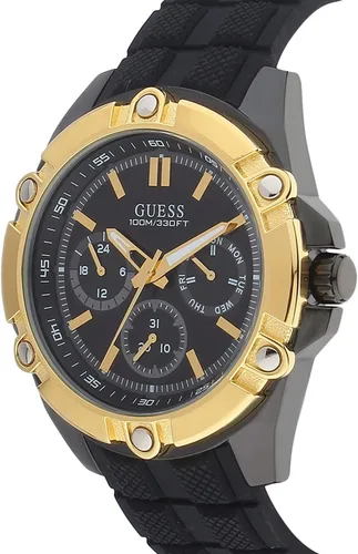 Miniatura 4 de GUESS Correa de silicona texturizada con perno de 1.850 in W1302G2 NegroNegroNegro Talla única, Negro -, W1302G2