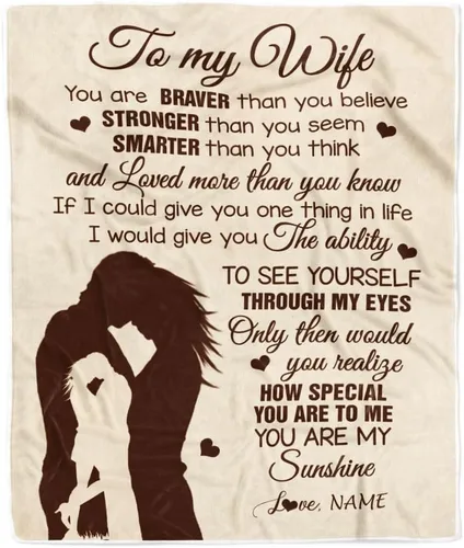Miniatura 9 de Manta personalizada con texto en inglés «To My Wife from Husband When I Tell You I Love You Wife», manta de forro polar personalizada