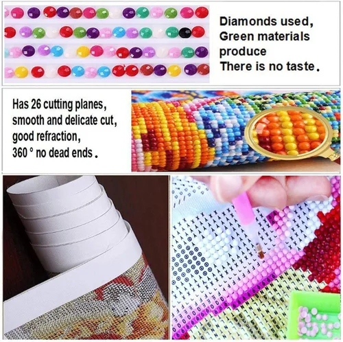 Miniatura 5 de Kits de pintura de diamantes 5D para adultos y niños, animales de taladro completo mapaches en el agujero del árbol, pintura de punto de cruz