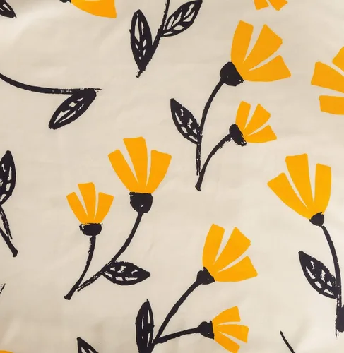 Miniatura 8 de DaDa Bedding - Juego de funda de edredón floral de flores amarillas, naranja dorado, tulipanes brillantes, flores de jardín botánico, marfil, beige