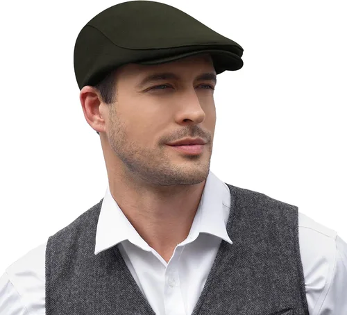 Miniatura 6 de KUJUHA Gorra Newsboy para Hombre de Algodón Plana Ivy Gatsby Sombrero Newsboy Sombrero de Conducción Sombrero Cabbie Irlandés Gorras de Caza