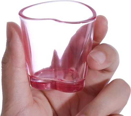 Miniatura 2 de Juego de vasos de chupito con forma de corazón, lindo vaso de chupito rosa para accesorios de carrito de bar, 1.5 onzas (6, azul)