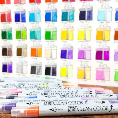 Miniatura 5 de Kuretake ZIG CLEAN COLOR f, 0.020 in y 0.047 in, certificado AP, sin olor, libre de xileno, apto para papel oscuro, perfecto para ilustrar, dibujar