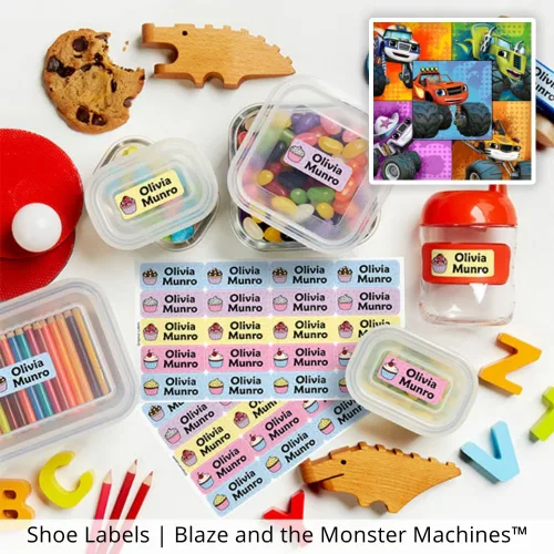 Miniatura 2 de Blaze and The Monster Machines - El paquete de ropa personalizado incluye etiquetas adhesivas, planchas y bolsas para niños, impermeables y aptas
