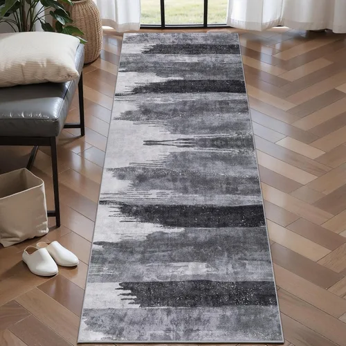 Miniatura 16 de Ciicool Alfombra de pasillo lavable de 2 x 6, alfombra moderna abstracta para pasillo, antideslizante, delgada, ligera, con estampado gris marino