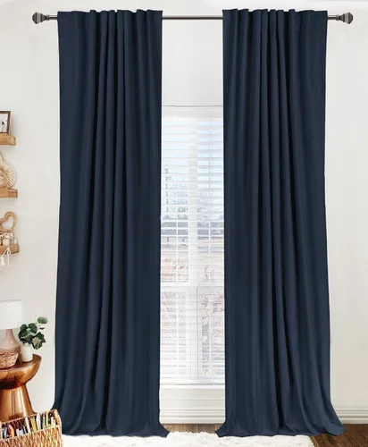 Miniatura 16 de 100% Blackout Shield - 2 cortinas opacas de lino, con presillas traseras/bolsillo para cortinero y aislamiento térmico, para el hogar, 50 pulgadas