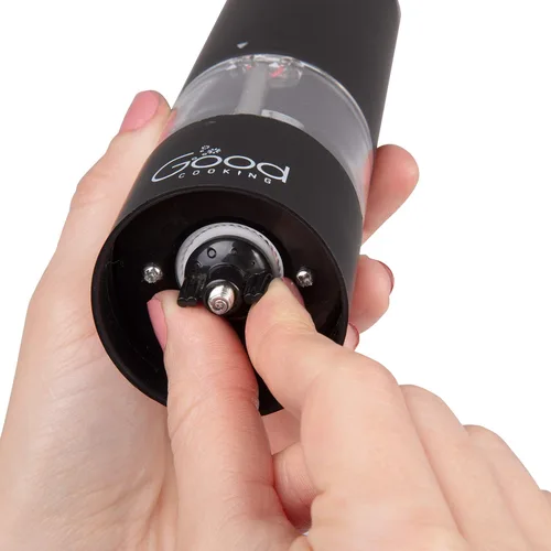 Miniatura 4 de Molinillo eléctrico de pimienta y molino de sal, dispensador de especias con una sola mano con luz LED y grosor ajustable, mejora de cocina premium