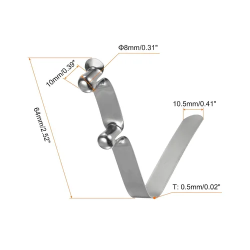 Miniatura 2 de HARFINGTON 12 piezas de doble botón Kayak Paddle Snap Spring Clip 2.520x0.394 in 65Mn Spring Steel V Lift hueco elevación telescópica tubo