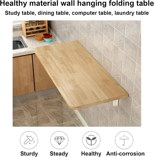 Miniatura 2 de Mesa plegable para lavandería, mesa plegable de hojas colgantes para montaje en pared, escritorio para computadora, soporte plegable resistente