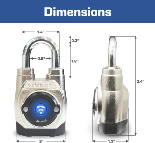 Miniatura 7 de 5th GEN - Candado inteligente para exteriores (paquete de 6, grillete largo) Bluetooth sin llave y bloqueo NFC, seguridad resistente a la intemperie