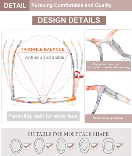 Miniatura 4 de EYEURL Gafas de lectura de ojo de gato para mujer, paquete de 4 unidades, a la moda, con bloqueo de luz azul, para mujer