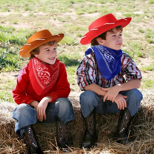 Miniatura 6 de 24 Piezas Sombreros de Vaquero y Bandanas para Niños Accesorios de Sombrero de Disfraz de Vaquero del Oeste para Niños Pequeños Suministros