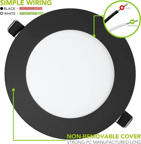 Miniatura 6 de Paquete de 5 luces de techo empotrables para barco RV de 480 lúmenes, luz LED súper delgada, panel de luz DC 12 V 4.75 pulgadas, 6 W, Downlights