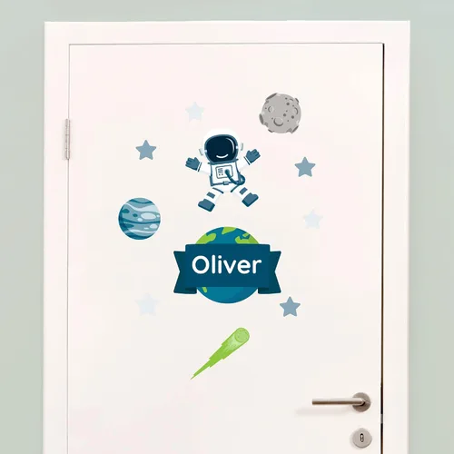 Miniatura 13 de Calcomanías de puerta personalizadas para habitación de niños, calcomanías de pared con nombre personalizado para decoración de habitación de bebés