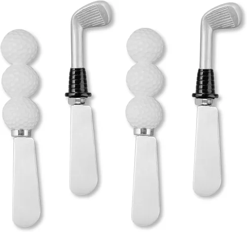 Miniatura 8 de Supreme Housewares Esparcidores de queso de béisbol, asas de resina pintadas a mano con cuchillas de acero inoxidable para untar queso crema