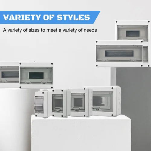 Miniatura 8 de Caja de protección de distribución de ABS IP65, caja de distribución de disyuntor impermeable de 2 vías, caja de distribución de 2 rieles DIN Caja