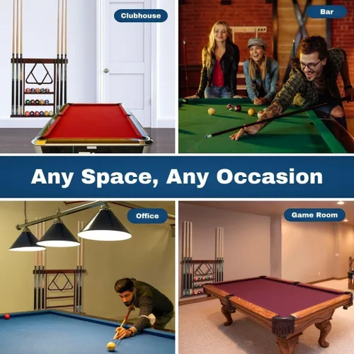 Miniatura 5 de Soporte para tacos de pared, soporte para taco de billar, calidad premium, fabricado en TAIWÁN, madera dura maciza, solo soporte para tacos