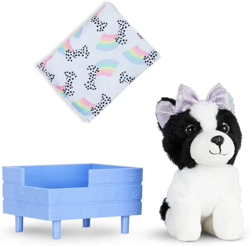 Miniatura 19 de Glitter Girls Accesorios para muñecas de 14 pulgadas - Juego de cachorros navideños - Juego de accesorios de 18 piezas y felpa de 6 pulgadas - Cama