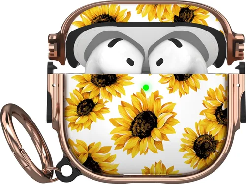 Miniatura 43 de Maxjoy Funda para AirPods 3 con cerradura, bonita funda protectora rígida para AirPod 3 de tercera generación para mujeres y hombres con llavero