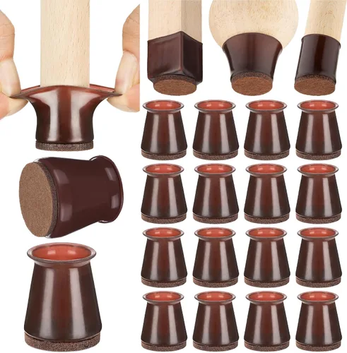 Miniatura 18 de Aneaseit Protectores de suelo para patas de silla, almohadillas de silicona con parte inferior de fieltro para suelos de madera dura y pies