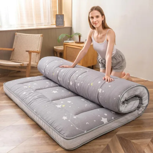 Miniatura 18 de MAXYOYO Colchón de futón con estampado floral, colchón de suelo japonés acolchado para cama, almohadilla para dormir extra gruesa plegable, tumbona
