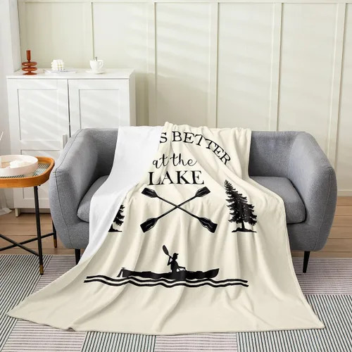 Miniatura 9 de Erosebridal Manta de casa del lago de tamaño Queen, manta náutica de ancla para niños, adolescentes, adultos, retro, velero, casa de lago, manta