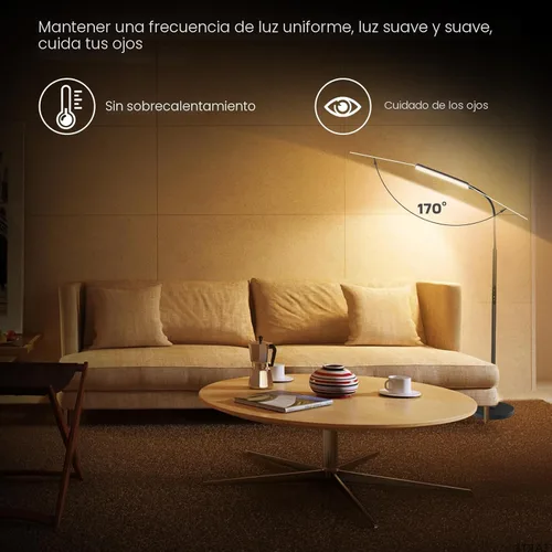 Miniatura 5 de Dimunt Lámpara de pie LED, lámparas de pie brillantes de 15W para sala de estar con temporizador de 1H, lámparas de pie ajustables sin escalones