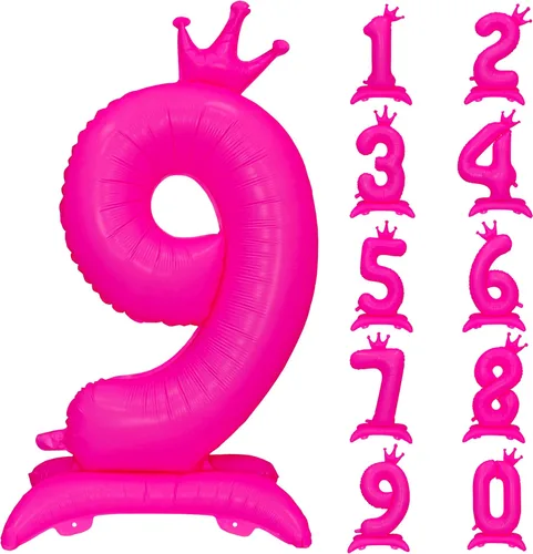 Miniatura 30 de Globos de aluminio grandes con corona negra número 0 para niños y niñas, cumpleaños, boda, aniversario, fiesta, baby shower, suministros 0