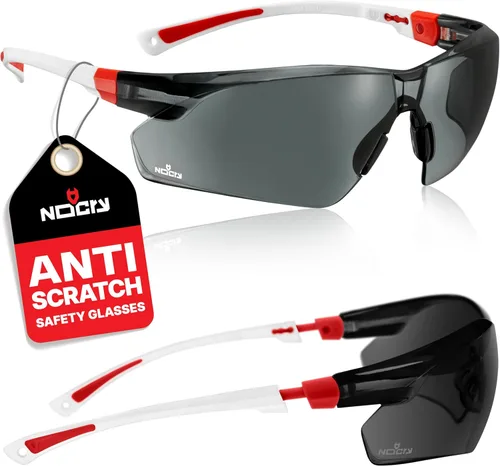Miniatura 14 de NoCry Gafas de sol de seguridad para el trabajo y los deportes con lentes envolventes tintadas verdes resistentes a los arañazos y agarres Negro &
