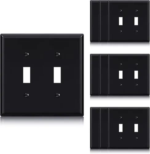 Miniatura 8 de ELEGRP Placas de pared de palanca de 2 segmentos sin tornillos, cubierta de placa frontal termoplástica irrompible de tamaño mediano para Blanco mate
