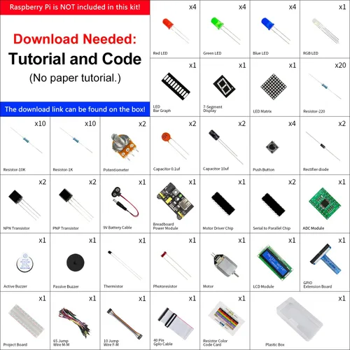 Miniatura 2 de Freenove Super Starter Kit para Raspberry Pi 5 4 B 3 B+ 400 Zero 2 W, tutorial detallado de 682 páginas, código de procesamiento de arañazos Java