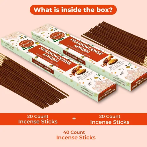 Miniatura 2 de Barritas de incienso de olíbano y mirra - Total 40 barritas de incienso - Paquete doble de 20 barritas de incienso - Inciensos - Inscents - Mirra