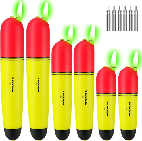 Miniatura 10 de THKFISH Bobbers de espuma EVA, para pesca nocturna, corchos deslizantes para pesca, bagre, variedad de agua dulce, 4 pulgadas, 6 pulgadas, 7