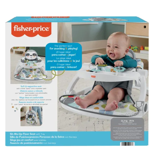 Miniatura 6 de Fisher-Price - Silla portátil para bebé Sit-Me-Up con bandeja para bocadillos, juguetes de actividad sensorial para recién nacidos y almohadilla