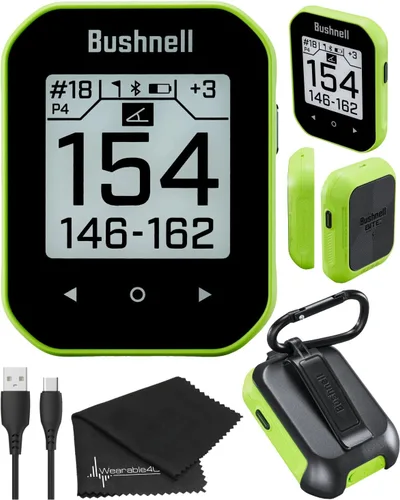 Bushnell Phantom 3 Slope GPS Golf Green con tecnología Slope, pantalla táctil, soporte magnético para carrito con paquete de toallas Wearable4U de
