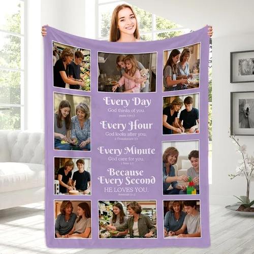 Miniatura 17 de Magimagine - Manta personalizada para papá con foto, mantas personalizadas con foto para papá de parte de su hija o hijo, regalos de cumpleaños