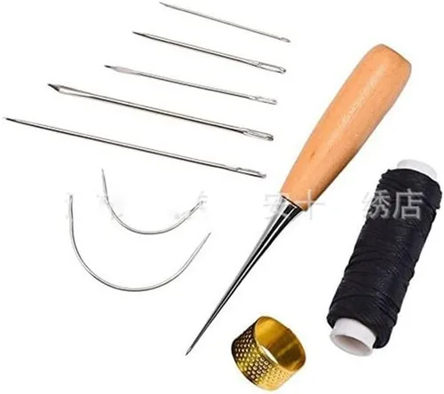 Miniatura 8 de Punzón de aguja de costura, herramientas de artesanía de cuero, punzón de costura, accesorios de reparación de zapatos de cuero, 1 Juego