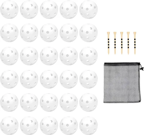 Miniatura 8 de Pelotas de golf de plástico para práctica de vuelo limitado, pelota de entrenamiento de golf hueca para práctica de swing, pelotas de golf